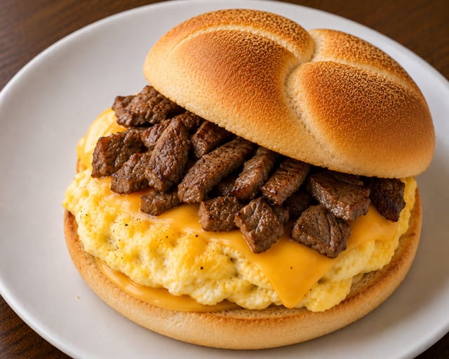 Steak, Egg, and Cheese.