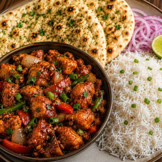 Chicken Vindaloo w/ Basmati Rice and Naan