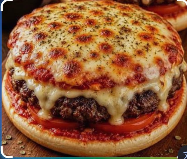Pizza Burger w/ Fries.