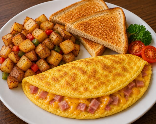 Ham N Cheese Omelet.