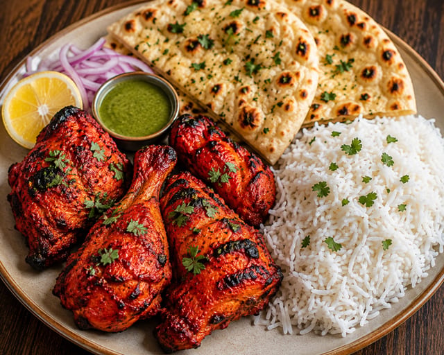 Chicken Tikka Masala w/ Basmati Rice and Naan.