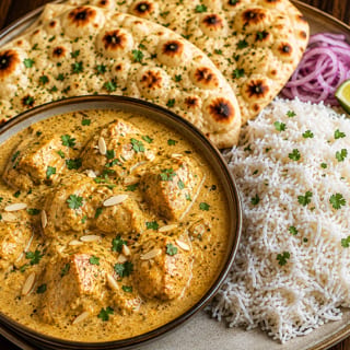 Chicken Korma w/ Basmati Rice and Naan