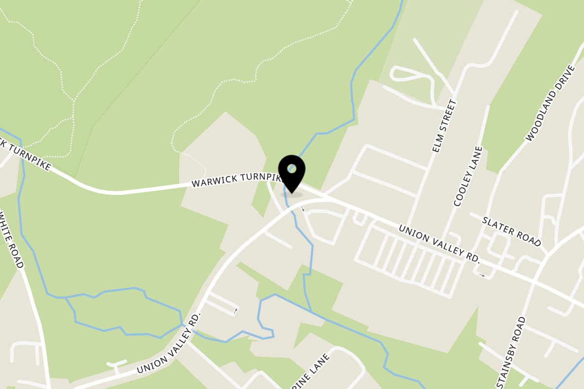 Map showing the location of 3 Road’s Deli & Grill on 1893 Union Valley Rd in Hewitt